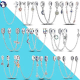 Darrahopens Gift & Novelty > Novelty > Jewellery Making Kits 925 Sterling Silver Charms Safety Chain Silicone Stopper Jewelry Making for Bracelet Diy PTC512