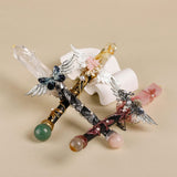 Darrahopens Gift & Novelty > Novelty > Jewellery Making Kits Handmade Crystal Wand, Natural Raw Gemstone Scepter, Magic Healing Wand Rose Quartz