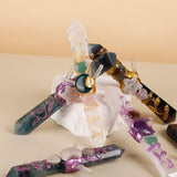 Darrahopens Gift & Novelty > Novelty > Jewellery Making Kits Handmade Crystal Wand Natural Stone Scepter Raw Gemstone Magic Wand Healing Tool White Crystal A
