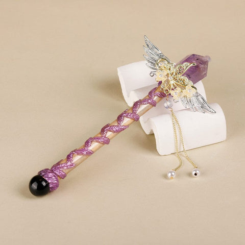 Darrahopens Gift & Novelty > Novelty > Jewellery Making Kits Handmade Crystal Wand, Raw Gemstone Scepter, Natural Magic Wand amethyst
