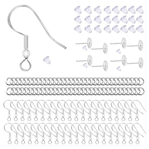 Darrahopens Gift & Novelty > Novelty > Jewellery Making Kits SQBB Earring Hooks, 925 Silver Hypoallergenic Jewelry Making Accessories with 100 Hooks and 150 Ear Plugs