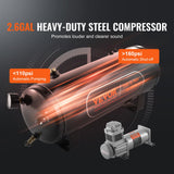 Darrahopens Gift & Novelty > Novelty > Jewellery Making Kits VEVOR Train Horns Kit, 4 Trumpet Air Horn Kit, 150dB Train Horns for Pickup Trucks, 12V 160 psi Air Compressor 2.6 Gal/10 L Tank with Gauge for Any 12V Vehicle Car Truck Train Van Boat