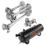 Darrahopens Gift & Novelty > Novelty > Jewellery Making Kits VEVOR Train Horns Kit, 4 Trumpet Air Horn Kit, 150dB Train Horns for Pickup Trucks, 12V 160 psi Air Compressor 2.6 Gal/10 L Tank with Gauge for Any 12V Vehicle Car Truck Train Van Boat