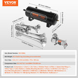 Darrahopens Gift & Novelty > Novelty > Jewellery Making Kits VEVOR Train Horns Kit, 4 Trumpet Air Horn Kit, 150dB Train Horns for Pickup Trucks, 12V 160 psi Air Compressor 2.6 Gal/10 L Tank with Gauge for Any 12V Vehicle Car Truck Train Van Boat