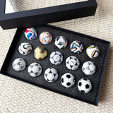 Darrahopens Gift & Novelty > Novelty > Novelty Gifts 1970-2026 Handmade Mini Football Ornaments, 15 Classic Reproductions, Leather Hand-Stitched, with Acrylic Display Case, Desktop Decoration and Fan Collection Memorabilia.