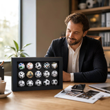 Darrahopens Gift & Novelty > Novelty > Novelty Gifts 1970-2026 Handmade Mini Football Ornaments, 15 Classic Reproductions, Leather Hand-Stitched, with Acrylic Display Case, Desktop Decoration and Fan Collection Memorabilia.