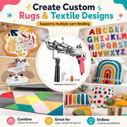 Darrahopens Gift & Novelty > Novelty > Novelty Gifts 2-in-1 Electric Tufting Gun for Carpet & Rugs, Cut & Loop Pile, 7–18mm Adjustable, 100W, 100–240V, AU Plug In Australia - Darrahopens
