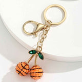 Darrahopens Gift & Novelty > Novelty > Novelty Gifts 2 Pcs Basketball shape design Creative Sports Ball Cherry Keychain – Cute Resin Charm for Car Keys, Bags & Backpacks