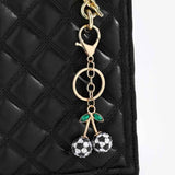 Darrahopens Gift & Novelty > Novelty > Novelty Gifts 2 Pcs Black and white soccer ball design Creative Sports Ball Cherry Keychain – Cute Resin Charm for Car Keys, Bags & Backpacks