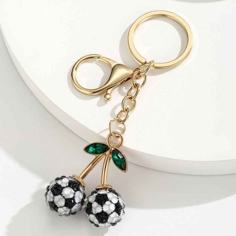 Darrahopens Gift & Novelty > Novelty > Novelty Gifts 2 Pcs Black and white soccer ball design Creative Sports Ball Cherry Keychain – Cute Resin Charm for Car Keys, Bags & Backpacks