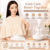 Darrahopens Gift & Novelty > Novelty > Novelty Gifts 2 pcs Relaxing Winter Set - Beige Nursing Cape and White Mini Humidifier Soothing – Soft Postpartum Shawl & 650ml USB Air Humidifier for Home Comfort，Relax Self Care Present for Women
