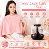 Darrahopens Gift & Novelty > Novelty > Novelty Gifts 2 pcs Relaxing Winter Set - Pink  Nursing Cape and Black Mini Humidifier Soothing – Soft Postpartum Shawl & 650ml USB Air Humidifier for Home Comfort，Relax Self Care Present for Women