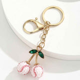 Darrahopens Gift & Novelty > Novelty > Novelty Gifts 2 Pcs White baseball shape Creative Sports Ball Cherry Keychain – Cute Resin Charm for Car Keys, Bags & Backpacks