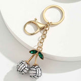 Darrahopens Gift & Novelty > Novelty > Novelty Gifts 2 Pcs White volleyball design Creative Sports Ball Cherry Keychain – Cute Resin Charm for Car Keys, Bags & Backpacks