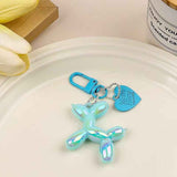 Darrahopens Gift & Novelty > Novelty > Novelty Gifts 2-Piece Blue Balloon Dog Keychain Set with Heart Charm Bag Pendant Cute Couple Gift