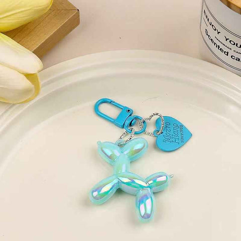 Darrahopens Gift & Novelty > Novelty > Novelty Gifts 2-Piece Blue Balloon Dog Keychain Set with Heart Charm Bag Pendant Cute Couple Gift