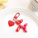 Darrahopens Gift & Novelty > Novelty > Novelty Gifts 2-Piece Red Balloon Dog Keychain Set with Heart Charm Bag Pendant Cute Couple Gift