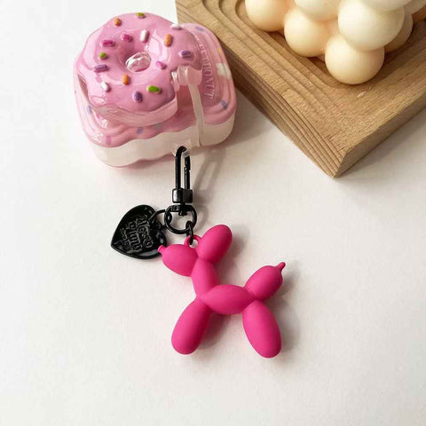 Darrahopens Gift & Novelty > Novelty > Novelty Gifts 2-Piece Rose red Balloon Dog Keychain Set with Heart Charm Bag Pendant Cute Couple Gift