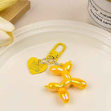 Darrahopens Gift & Novelty > Novelty > Novelty Gifts 2-Piece Yellow Balloon Dog Keychain Set with Heart Charm Bag Pendant Cute Couple Gift