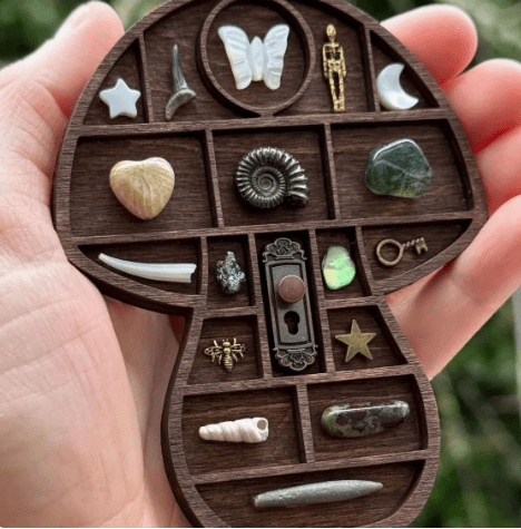 Darrahopens Gift & Novelty > Novelty > Novelty Gifts 3.1 Inch Mini brown Mushroom Shape Rock Specimen Storage Box Crystal Mineral Display Case Gemstone Rock Organizer Holder In Australia - Darrahopens