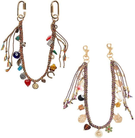 Darrahopens Gift & Novelty > Novelty > Novelty Gifts #3541 + #3546 Bohemian Vintage Ceramic Keychain Bag Charm - Multi-Layered Handcrafted Lucky Ethnic Bag Styling Accessory & Mother's Day Gift