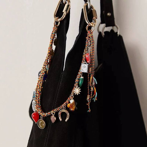 Darrahopens Gift & Novelty > Novelty > Novelty Gifts #3541 Bohemian Vintage Ceramic Keychain Bag Charm - Multi-Layered Handcrafted Lucky Ethnic Bag Styling Accessory & Mother's Day Gift