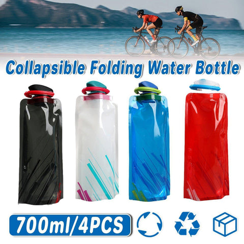 Darrahopens Gift & Novelty > Novelty > Novelty Gifts 4PCS Portable 700ML Folding Water Storage Bag PE for Riding Sports Hiking Kettle