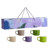 5-piece "Colorful One-Shot Mug" Ceramic Mug Set – Nordic color scheme, smooth handle, rounded rim, exquisite gift box – 80ml mini mugs, suitable for coffee, tea, espresso, and as a perfect gift.
