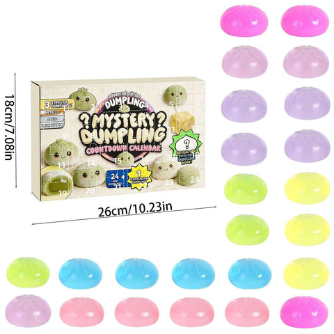 Darrahopens Gift & Novelty > Novelty > Novelty Gifts Adult Squishy Stress Relief Toy 24-Day Countdown Surprise Set - Mystery Dumpling Squeeze Calendar Gift Box - Decompression Toy - GJ876-008 In Australia - Darrahopens