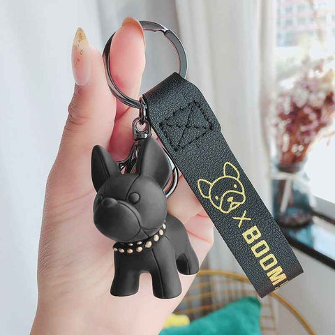 Darrahopens Gift & Novelty > Novelty > Novelty Gifts Black Cute Resin French Bulldog Keychain Pendant for Backpacks and Keys – Trendy Frenchie Dog Bag Hanging Ornament, Stylish Accessory Solution for Local Trendsetters