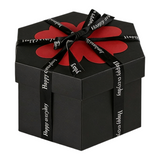 Darrahopens Gift & Novelty > Novelty > Novelty Gifts Black Hexagon 4-Layer 12-Pocket Explosion Gift Box(DIY) - Creative Handmade Photo Album & Scrapbook for Anniversaries & Birthdays