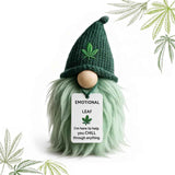 Darrahopens Gift & Novelty > Novelty > Novelty Gifts Emotional Support Weed Gnome Crocheted Doll – Handmade Knitted Plush Table Desktop Figurine with Beanie & Motivational Tag, Novelty Birthday Party Gift