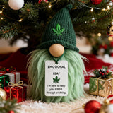 Darrahopens Gift & Novelty > Novelty > Novelty Gifts Emotional Support Weed Gnome Crocheted Doll – Handmade Knitted Plush Table Desktop Figurine with Beanie & Motivational Tag, Novelty Birthday Party Gift