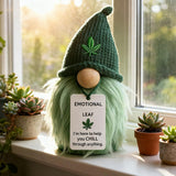 Darrahopens Gift & Novelty > Novelty > Novelty Gifts Emotional Support Weed Gnome Crocheted Doll – Handmade Knitted Plush Table Desktop Figurine with Beanie & Motivational Tag, Novelty Birthday Party Gift