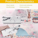 Darrahopens Gift & Novelty > Novelty > Novelty Gifts Handheld Sewing Machine, Mini Portable Sewing Machine, Quick Handheld Sewing Tool, Suitable for Fabric and Clothing (Batteries Not Included, Requires 4 AA Batteries), Colors of Fabric and Thread Spool in Accessories Are Random
