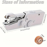 Darrahopens Gift & Novelty > Novelty > Novelty Gifts Handheld Sewing Machine, Mini Portable Sewing Machine, Quick Handheld Sewing Tool, Suitable for Fabric and Clothing (Batteries Not Included, Requires 4 AA Batteries), Colors of Fabric and Thread Spool in Accessories Are Random