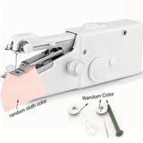 Darrahopens Gift & Novelty > Novelty > Novelty Gifts Handheld Sewing Machine, Mini Portable Sewing Machine, Quick Handheld Sewing Tool, Suitable for Fabric and Clothing (Batteries Not Included, Requires 4 AA Batteries), Colors of Fabric and Thread Spool in Accessories Are Random