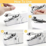 Darrahopens Gift & Novelty > Novelty > Novelty Gifts Handheld Sewing Machine, Mini Portable Sewing Machine, Quick Handheld Sewing Tool, Suitable for Fabric and Clothing (Batteries Not Included, Requires 4 AA Batteries), Colors of Fabric and Thread Spool in Accessories Are Random