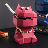 Darrahopens Gift & Novelty > Novelty > Novelty Gifts Hippo Ashtray with Lid - Stylish Geometric Decor for Home and Office(Black)