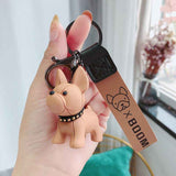 Darrahopens Gift & Novelty > Novelty > Novelty Gifts Khaki Cute Resin French Bulldog Keychain Pendant for Backpacks and Keys – Trendy Frenchie Dog Bag Hanging Ornament, Stylish Accessory Solution for Local Trendsetters