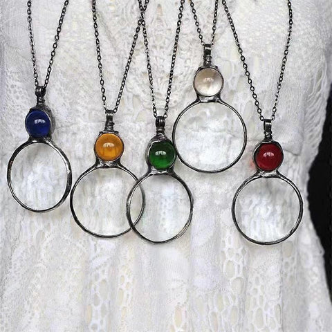 Darrahopens Gift & Novelty > Novelty > Novelty Gifts Magnifying Glass Necklace for Reading 2X Green Lens with Chain