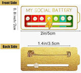 Darrahopens Gift & Novelty > Novelty > Novelty Gifts MY SOCIAL BATTERY Cute Brooch Pin Funny Social Mood, 2 pcs Set, Compatible with 7 Days