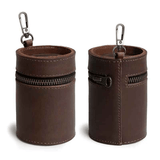Darrahopens Gift & Novelty > Novelty > Novelty Gifts Oil Nubuck Leather Barrel Piggy Bank, Top-Grain Cowhide Plain Design, Zipper Closure Portable（brown）