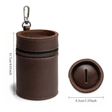 Darrahopens Gift & Novelty > Novelty > Novelty Gifts Oil Nubuck Leather Barrel Piggy Bank, Top-Grain Cowhide Plain Design, Zipper Closure Portable（brown）