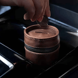 Darrahopens Gift & Novelty > Novelty > Novelty Gifts Oil Nubuck Leather Barrel Piggy Bank, Top-Grain Cowhide Plain Design, Zipper Closure Portable（coffee color）