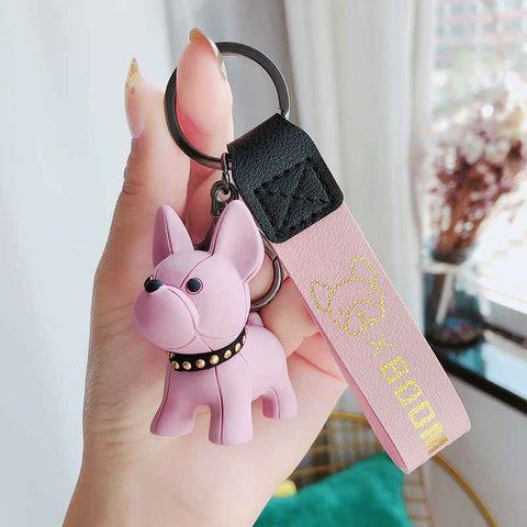Darrahopens Gift & Novelty > Novelty > Novelty Gifts Pink Cute Resin French Bulldog Keychain Pendant for Backpacks and Keys – Trendy Frenchie Dog Bag Hanging Ornament, Stylish Accessory Solution for Local Trendsetters