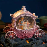 Pink Princess Carriage Music Box Figurine, Snow Globe, Pumpkin Style – Multi-Song, Light-Up Interior, Battery Not Included – Christmas, Valentine’s, Party Decor – Gift for Women & Girls In Australia - Darrahopens