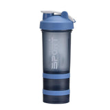 Darrahopens Gift & Novelty > Novelty > Novelty Gifts Powder Milkshake Drink Cup Sport Water Bottle 500Ml 3 Tier Protein Shaker Pill - Green