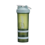 Darrahopens Gift & Novelty > Novelty > Novelty Gifts Powder Milkshake Drink Cup Sport Water Bottle 500Ml 3 Tier Protein Shaker Pill - Green