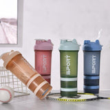 Darrahopens Gift & Novelty > Novelty > Novelty Gifts Powder Milkshake Drink Cup Sport Water Bottle 500Ml 3 Tier Protein Shaker Pill - Green